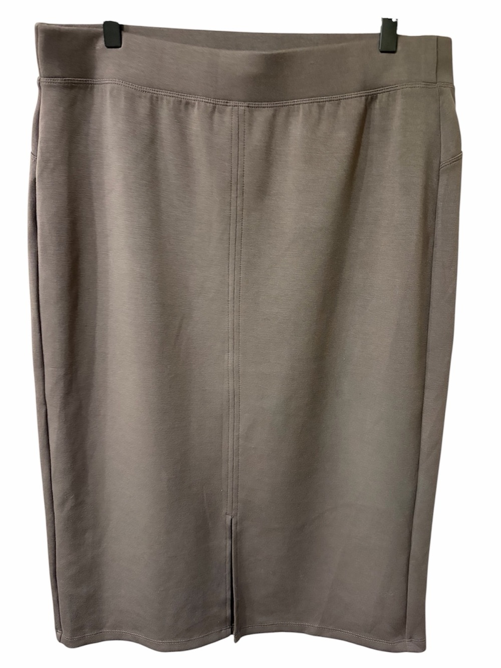 Simple Taupe Knit Pencil Skirt